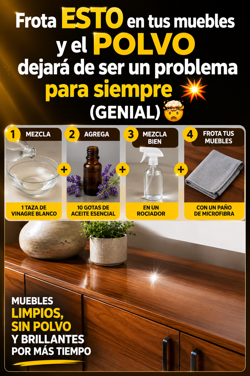 Frota ESTO en tus muebles y el POLVO dejará de ser un problema para siempre 💥 (GENIAL) 🤯