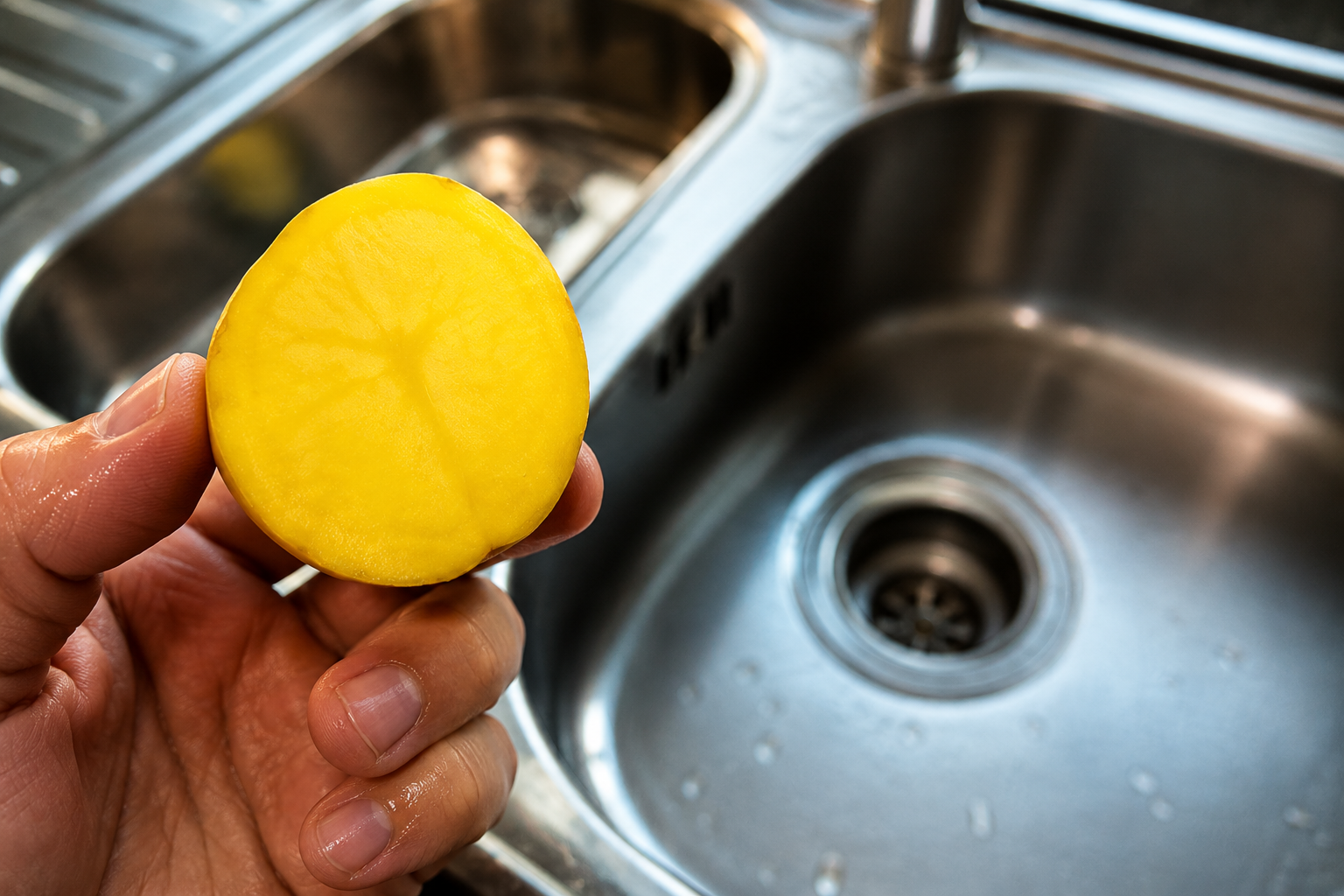 Frota una patata en tu fregadero: un truco inteligente que debes probar