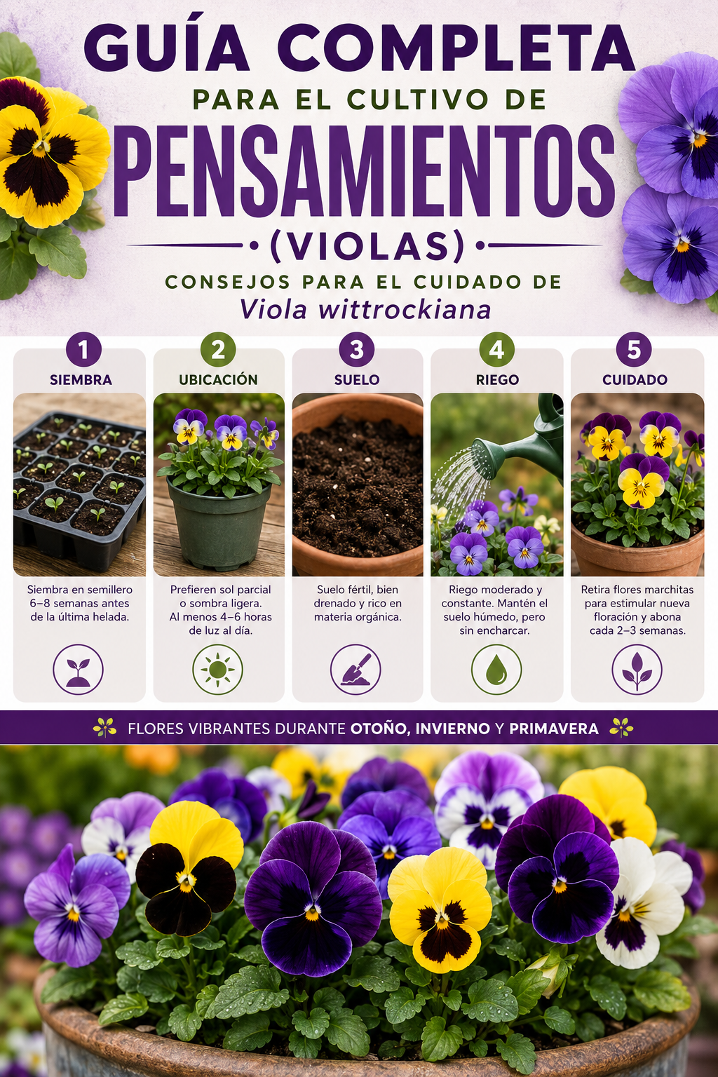 Guía completa para el cultivo de pensamientos (Violas) – Consejos para el cuidado de Viola wittrockiana