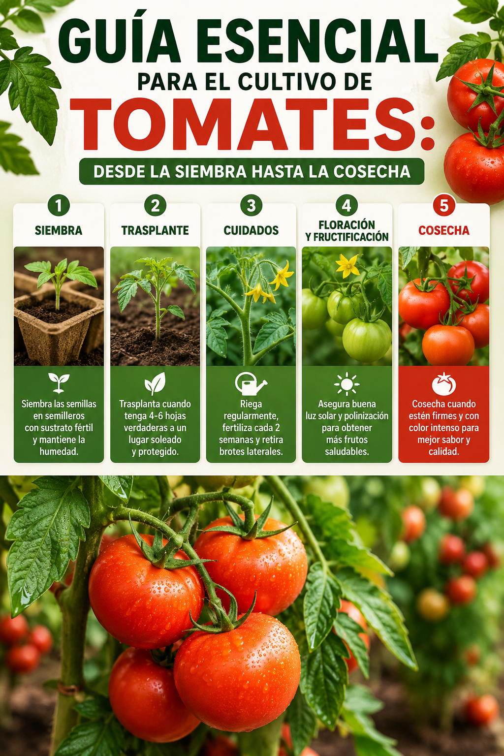 Guía esencial para el cultivo de tomates: desde la siembra hasta la cosecha
