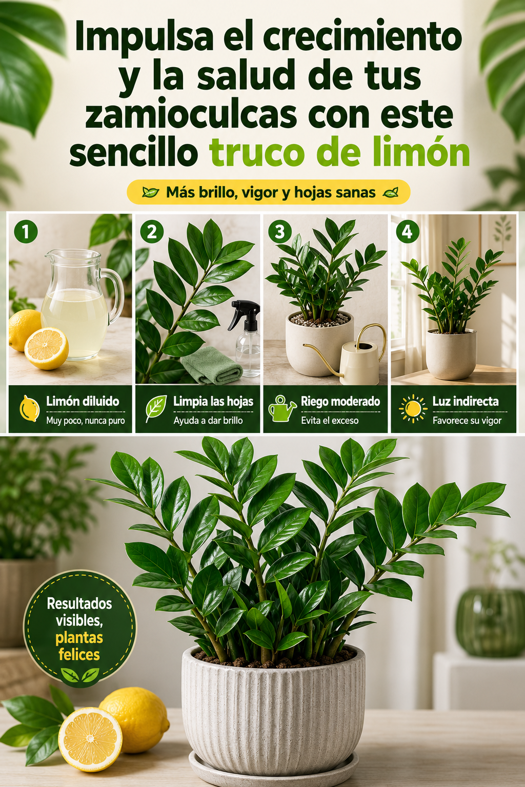 Impulsa el crecimiento y la salud de tus zamioculcas con este sencillo truco de limón.