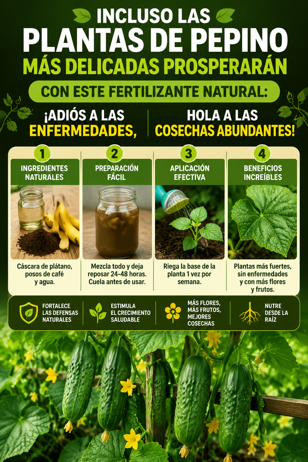 Incluso las plantas de pepino más delicadas prosperarán con este fertilizante natural: ¡adiós a las enfermedades, hola a las cosechas abundantes!
