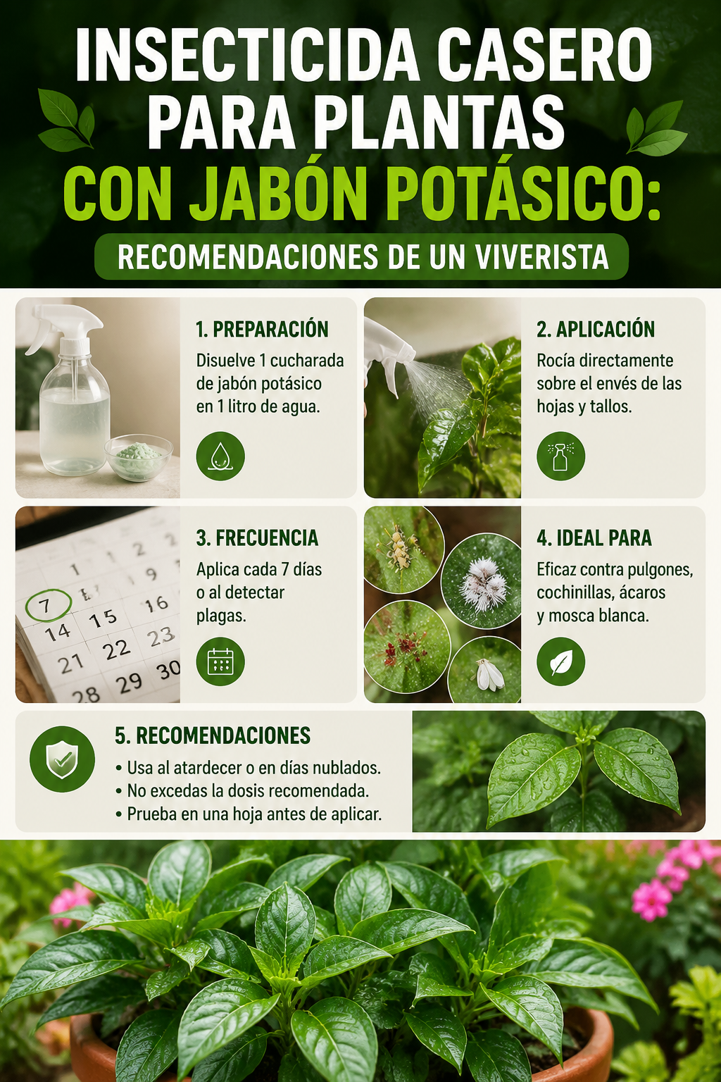 Insecticida casero para plantas con jabón potásico: recomendaciones de un viverista