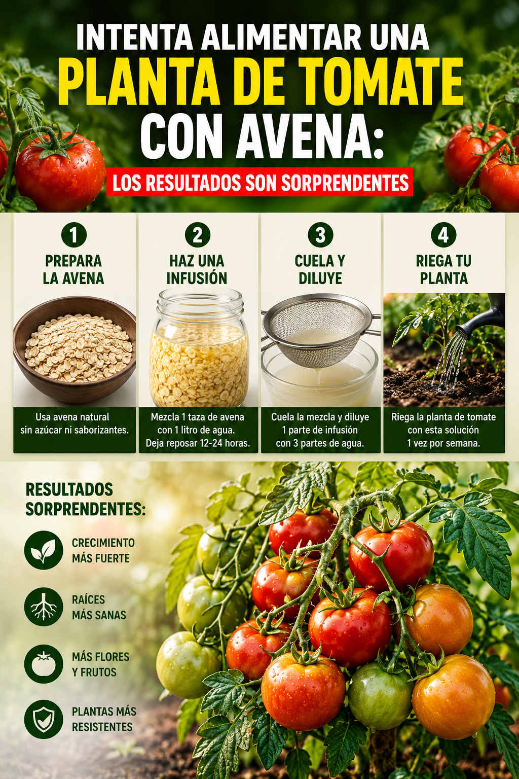 Intenta alimentar una planta de tomate con avena: los resultados son sorprendentes