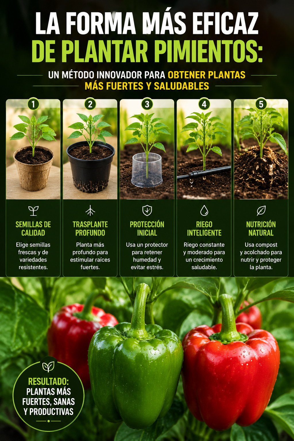 La forma más eficaz de plantar pimientos: un método innovador para obtener plantas más fuertes y saludables