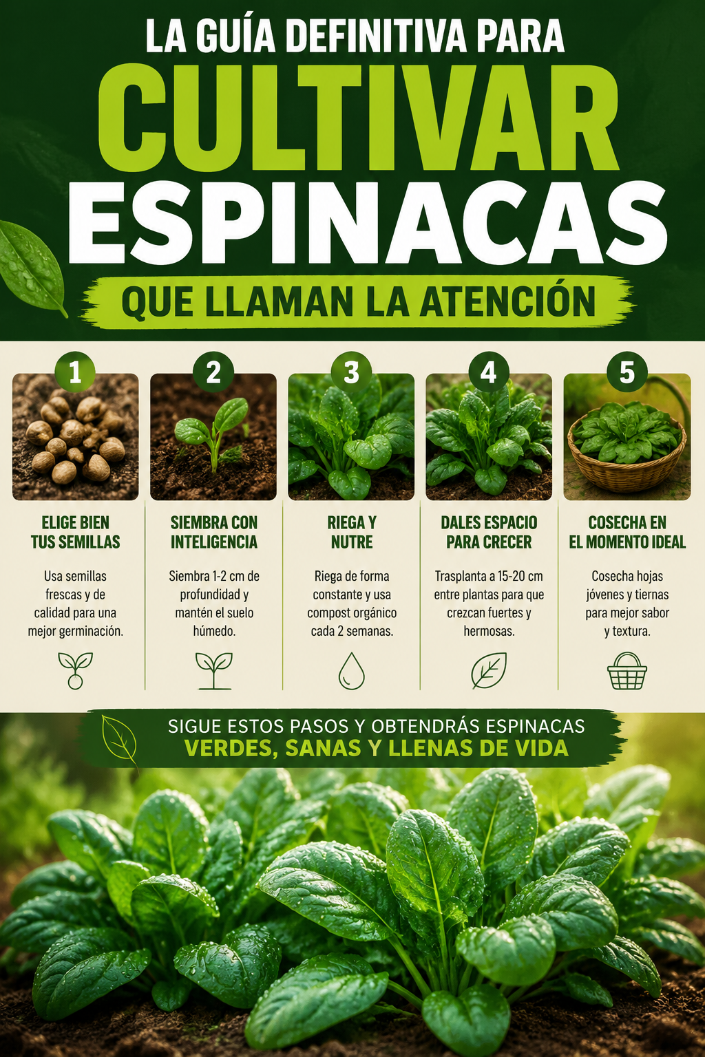La guía definitiva para cultivar espinacas que llaman la atención