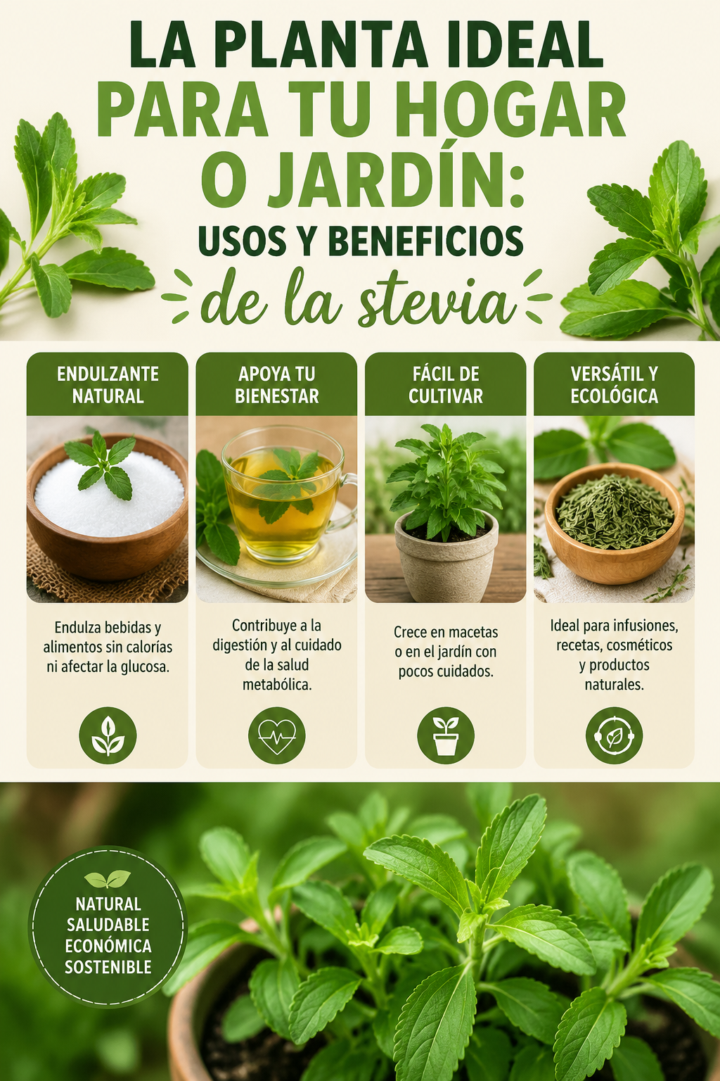 La planta ideal para tu hogar o jardín: usos y beneficios de la stevia
