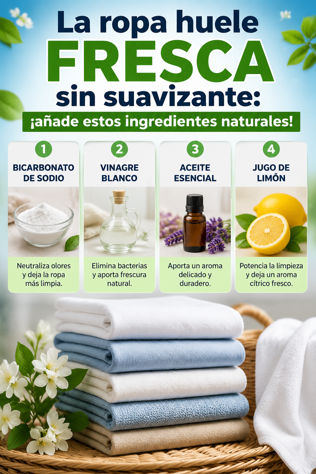 La ropa huele fresca sin suavizante: ¡añade estos ingredientes naturales!