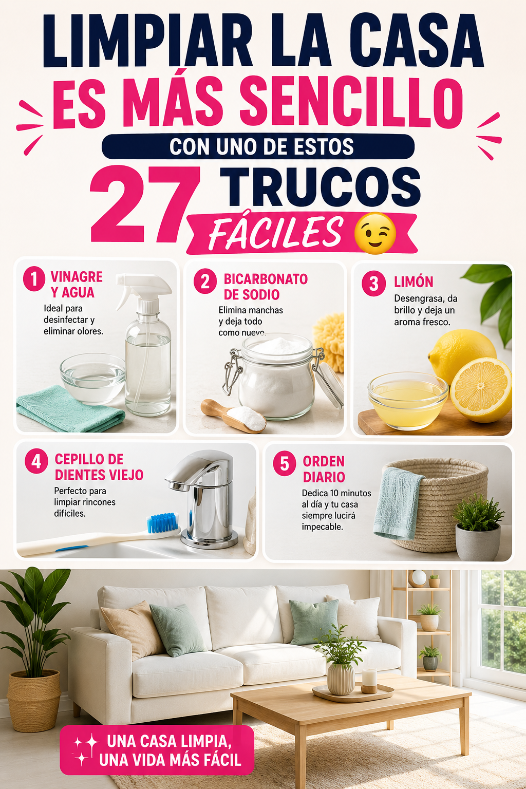 Limpiar la casa es más sencillo con uno de estos 27 trucos fáciles 😉