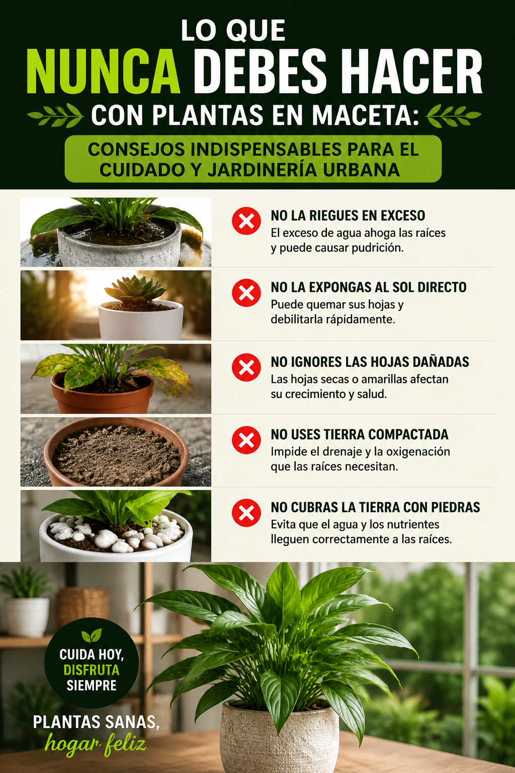 Lo que NUNCA debes hacer con plantas en maceta: consejos indispensables para el cuidado y jardinería urbana
