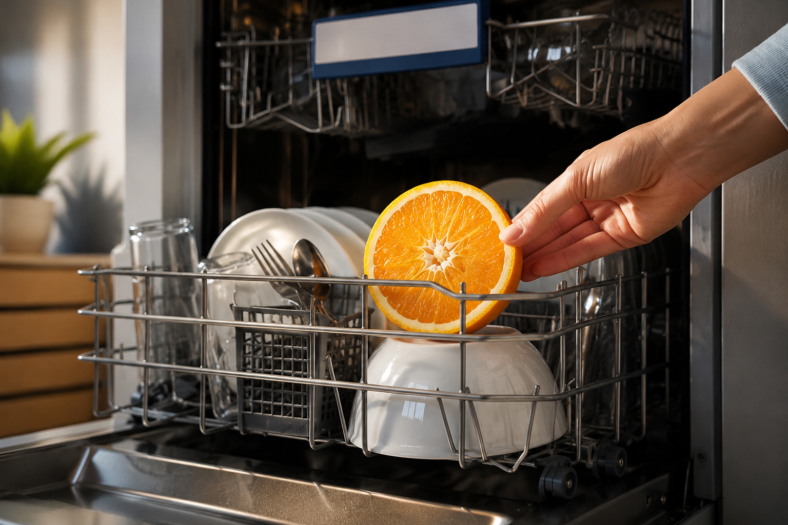 Lo que sucede al poner una naranja en el lavavajillas te sorprenderá