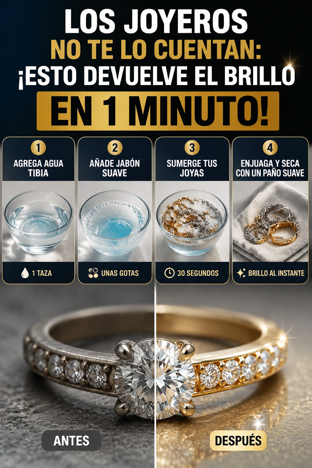 Los joyeros no te lo cuentan: ¡ESTO devuelve el brillo en 1 minuto!