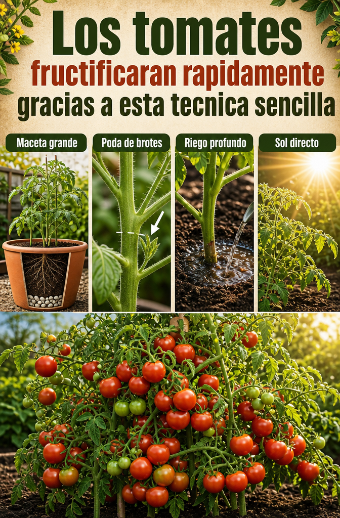 Los tomates fructificarán rápidamente gracias a esta técnica sencilla