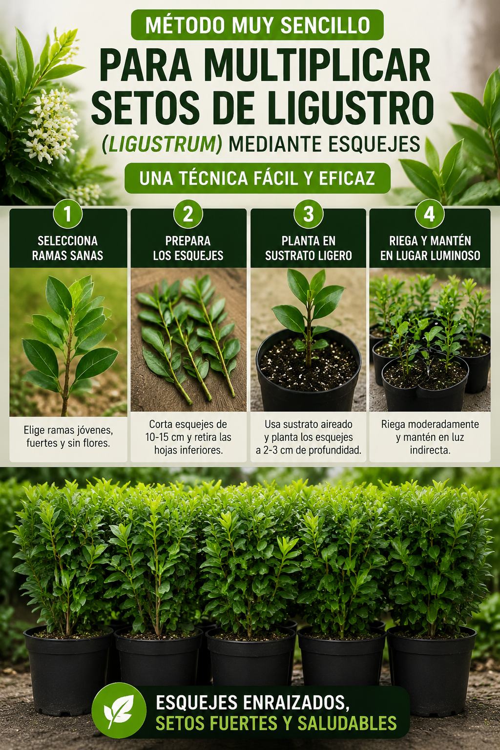 Método muy sencillo para multiplicar setos de ligustro (Ligustrum) mediante esquejes – Una técnica fácil y eficaz