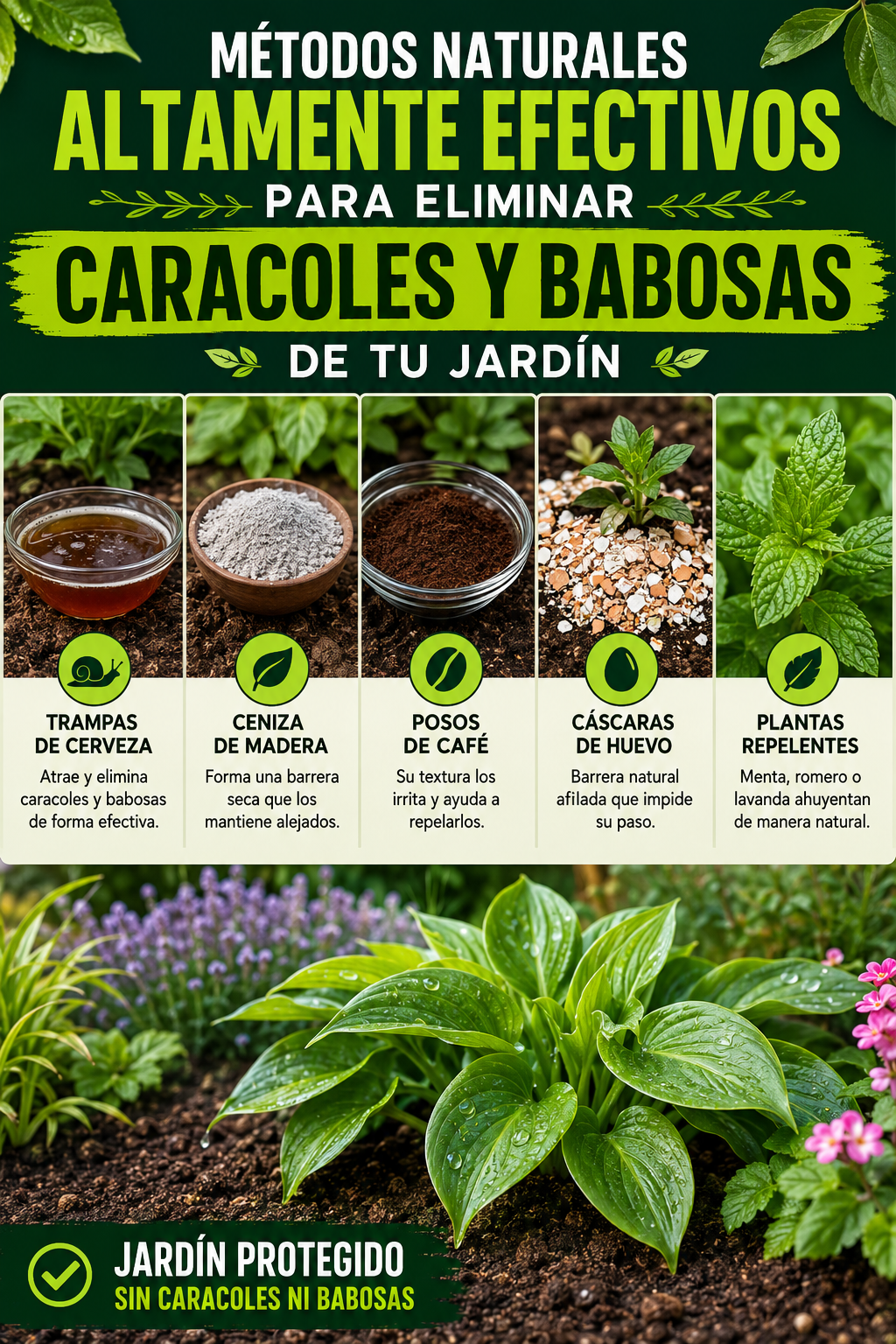 Métodos naturales altamente efectivos para eliminar caracoles y babosas de tu jardín