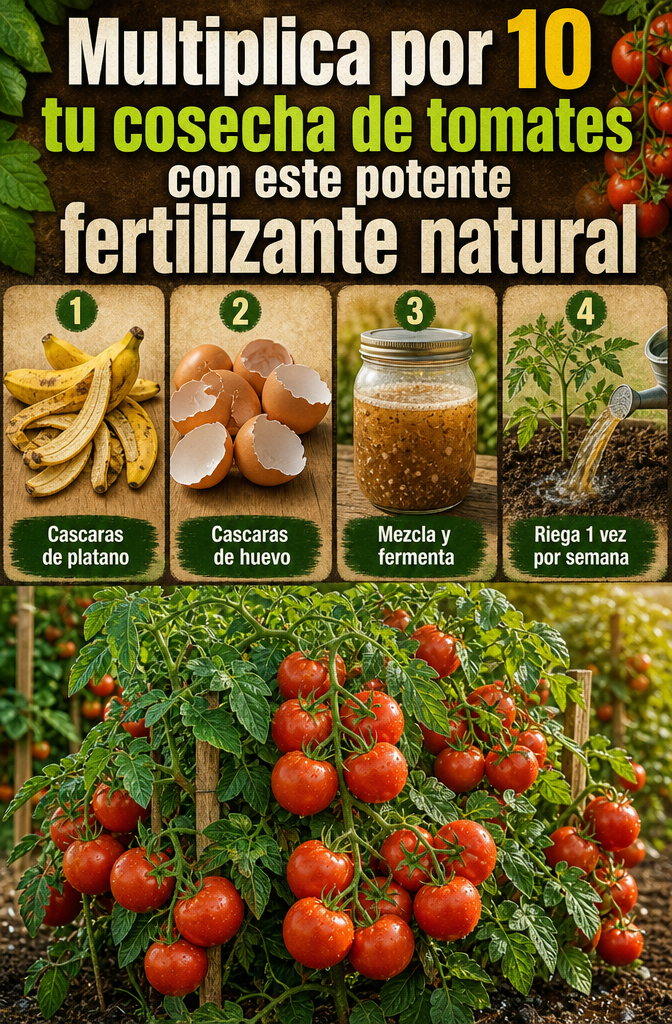 Multiplica por 10 tu cosecha de tomates con este potente fertilizante natural.