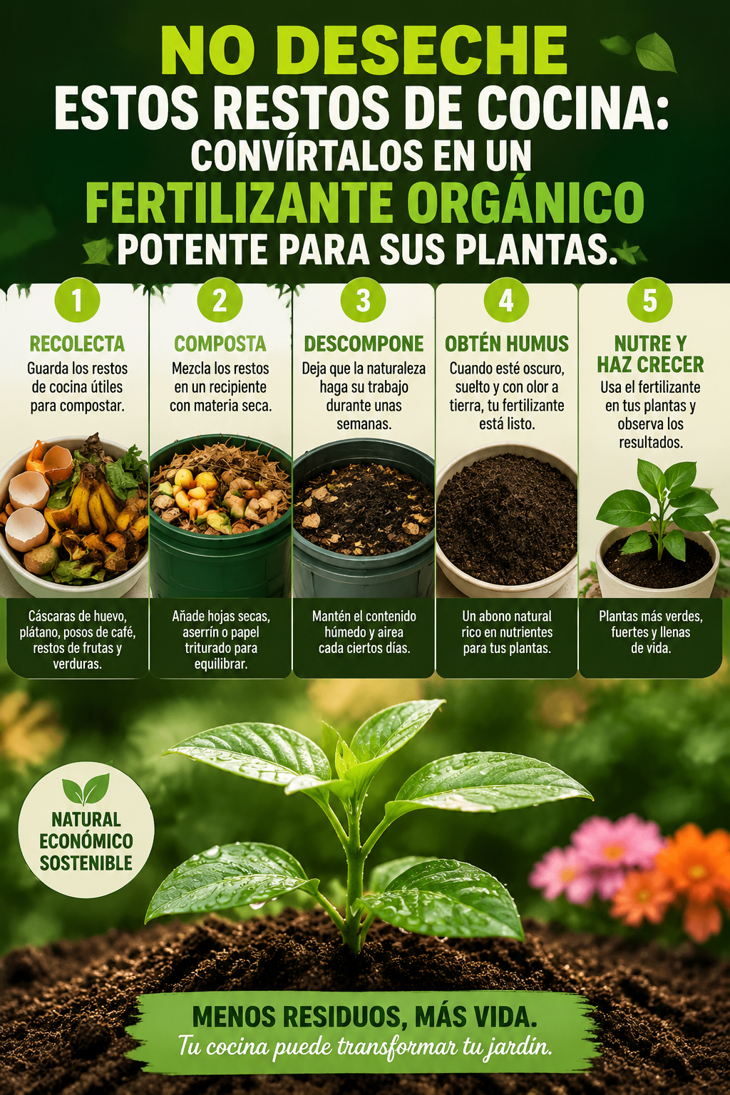 No deseche estos restos de cocina: convírtalos en un fertilizante orgánico potente para sus plantas.
