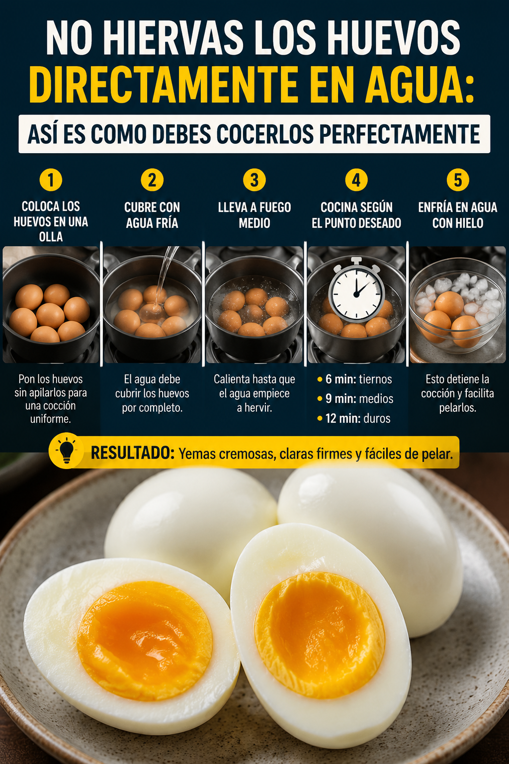 No hiervas los huevos directamente en agua: así es como debes cocerlos perfectamente