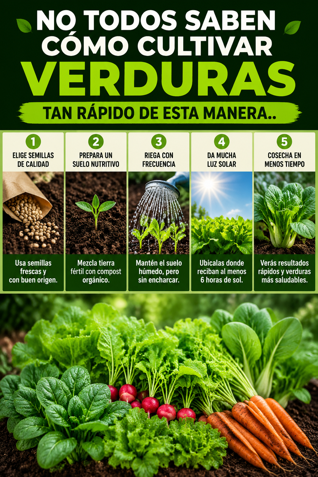 No todos saben cómo cultivar verduras tan rápido de esta manera.
