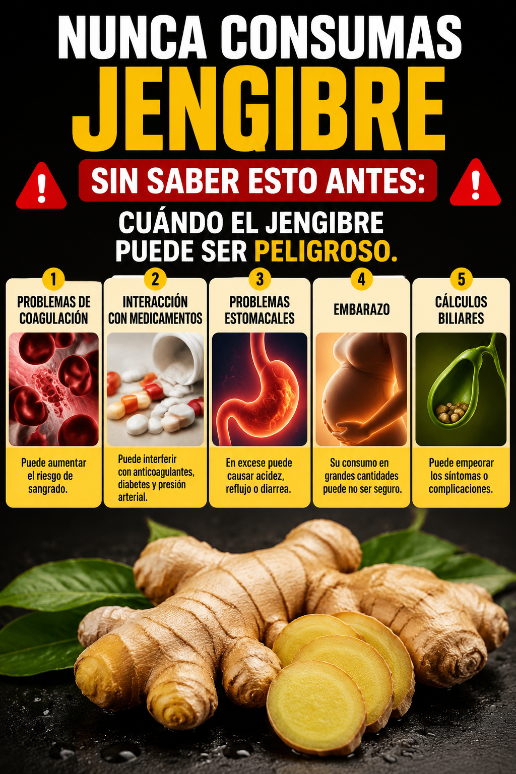 Nunca consumas jengibre sin saber esto antes: cuándo el jengibre puede ser peligroso.