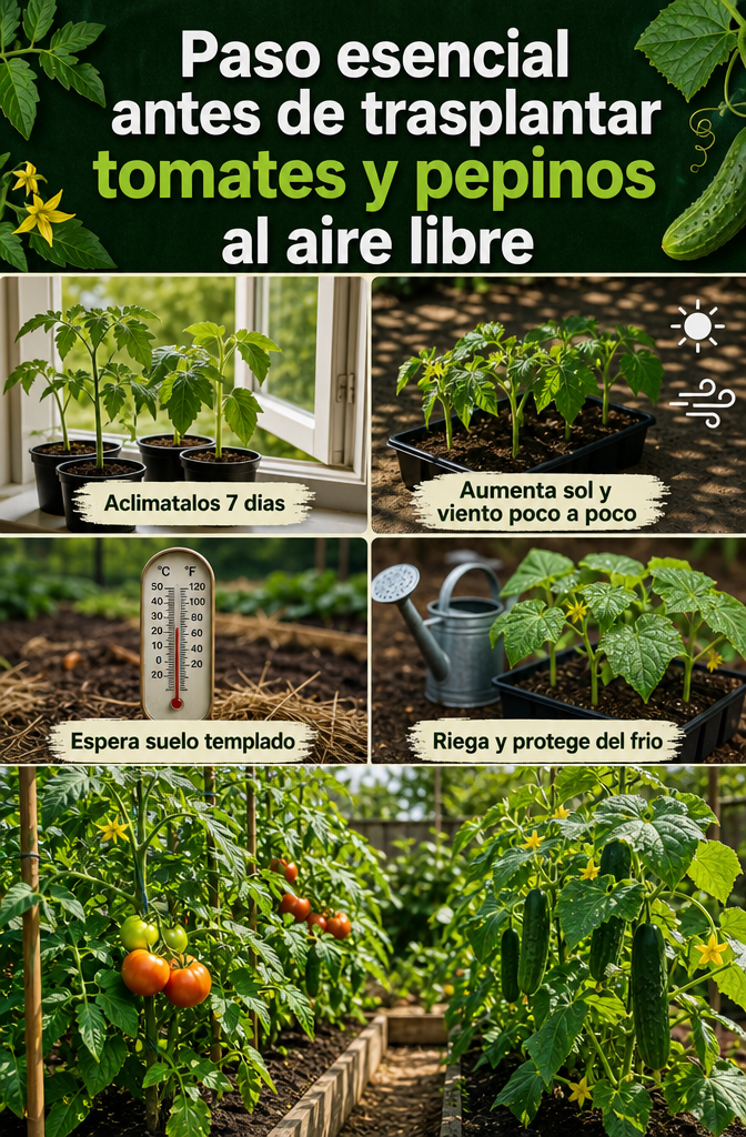 Paso esencial a seguir antes de trasplantar los plantones de tomate y pepino al aire libre