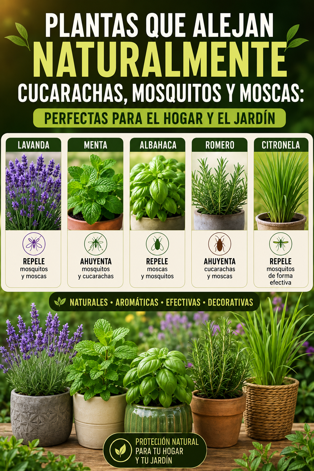 Plantas que alejan naturalmente cucarachas, mosquitos y moscas: perfectas para el hogar y el jardín