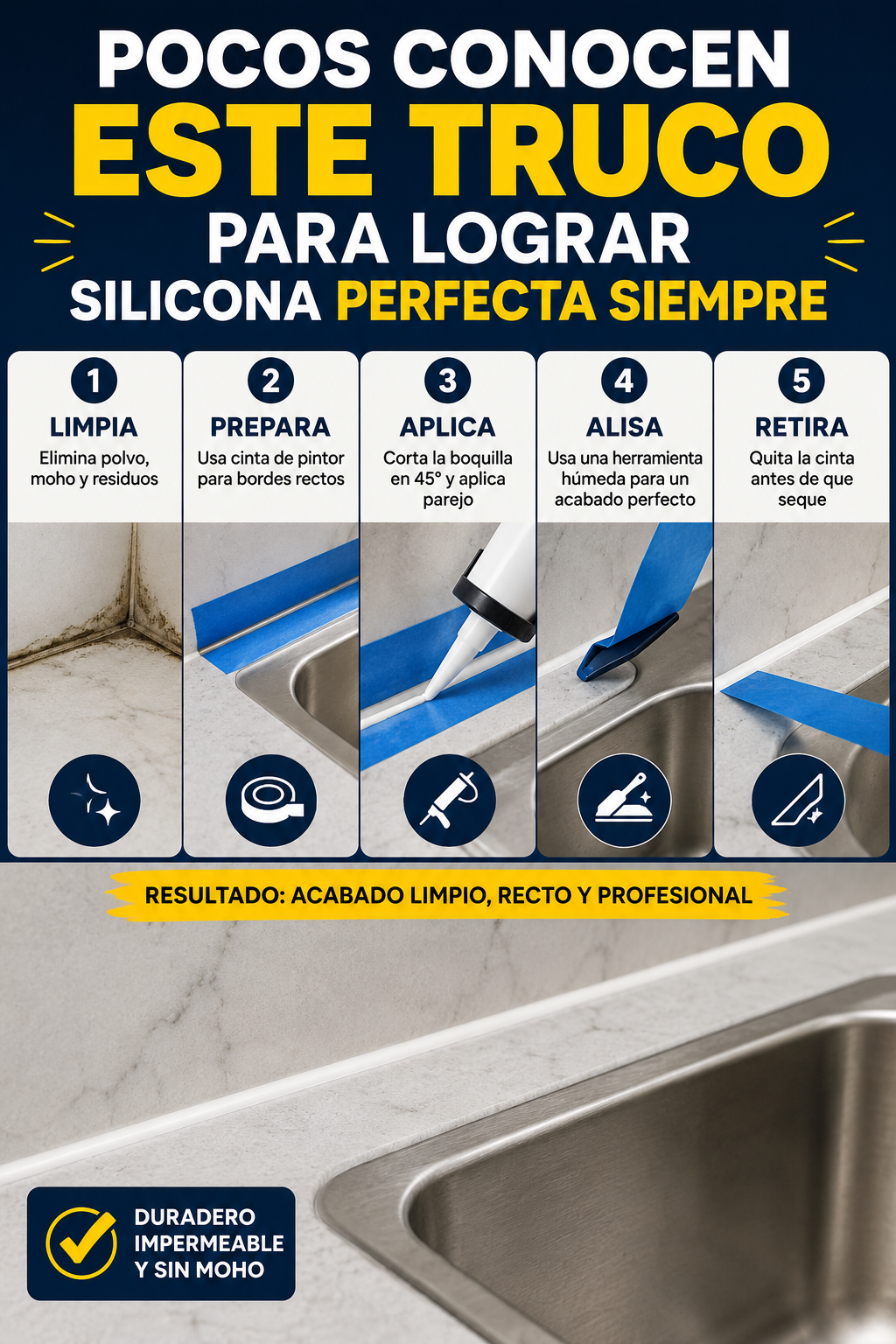 Pocos conocen este truco para lograr silicona perfecta siempre