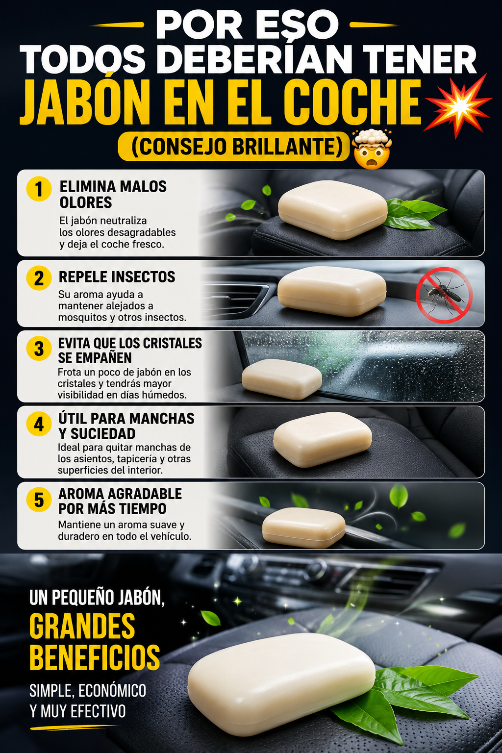 Por eso todos deberían tener jabón en el coche💥(Consejo brillante)🤯