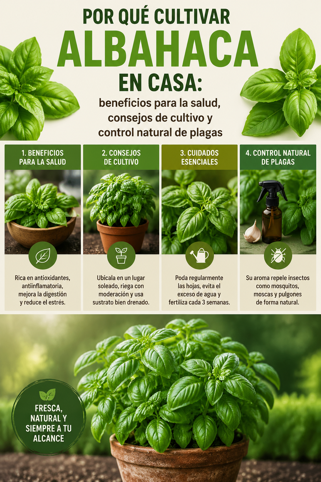 Por qué cultivar albahaca en casa: beneficios para la salud, consejos de cultivo y control natural de plagas