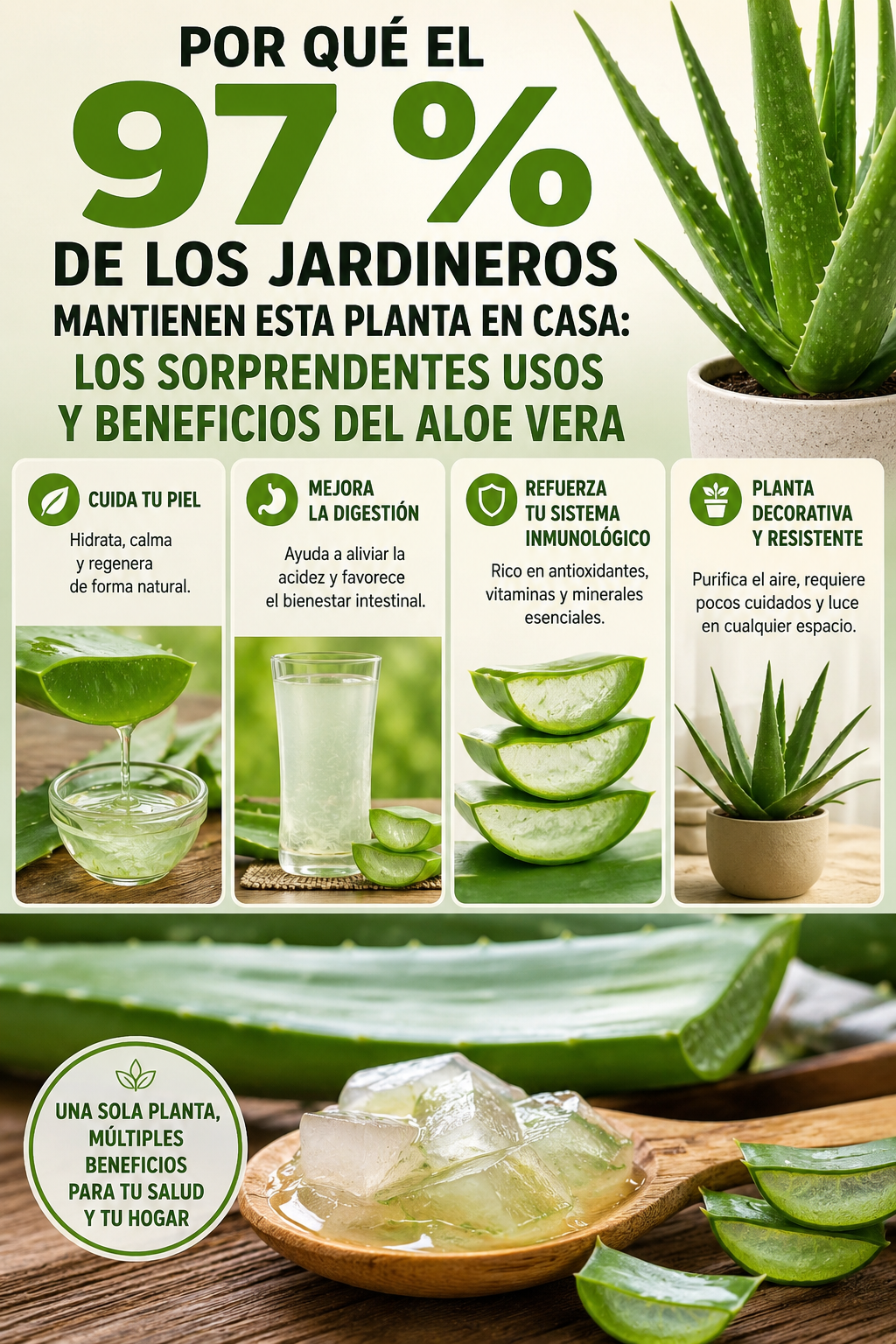 Por qué el 97 % de los jardineros mantienen esta planta en casa: los sorprendentes usos y beneficios del aloe vera