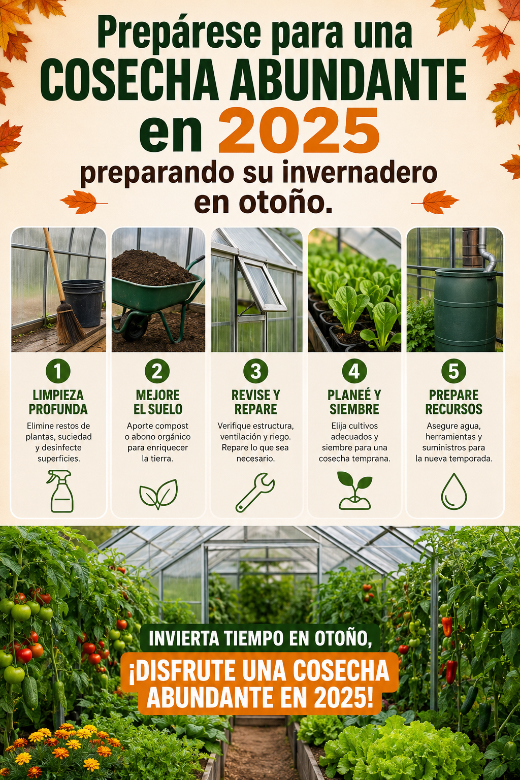 Prepárese para una cosecha abundante en 2025 preparando su invernadero en otoño