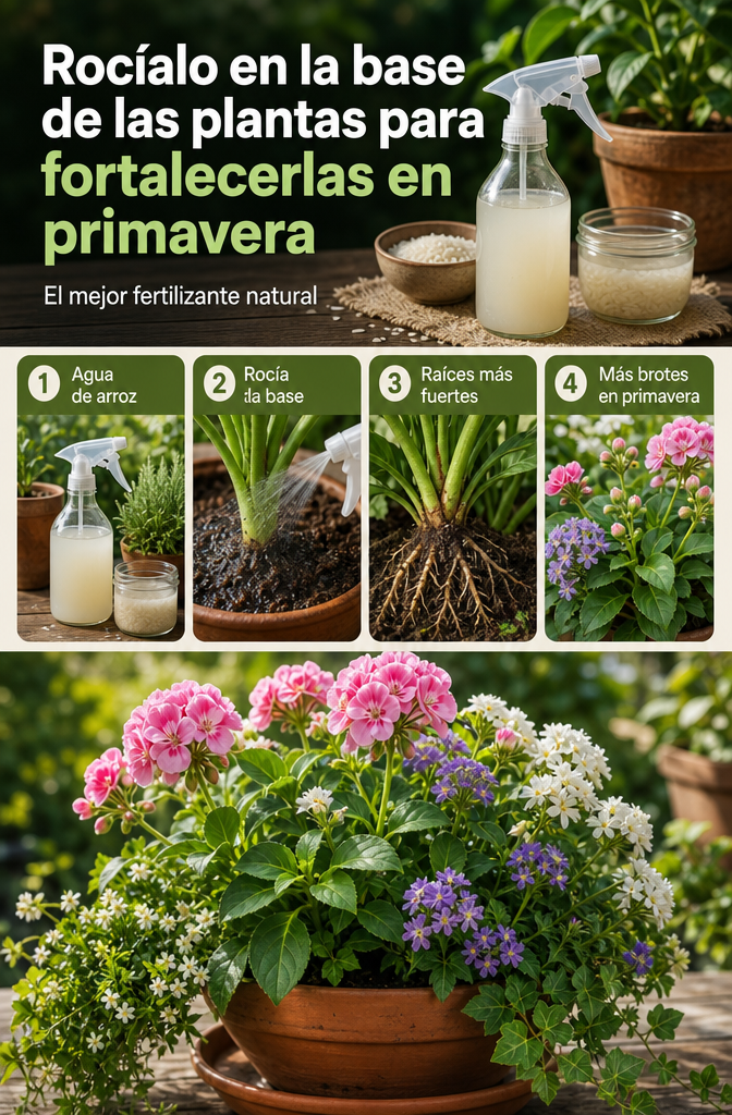 Rócialo en la base de las plantas para fortalecerlas en primavera – El mejor fertilizante natural