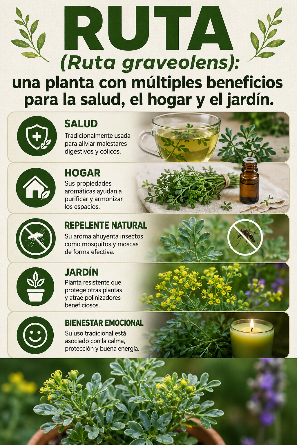 Ruta (Ruta graveolens): una planta con múltiples beneficios para la salud, el hogar y el jardín