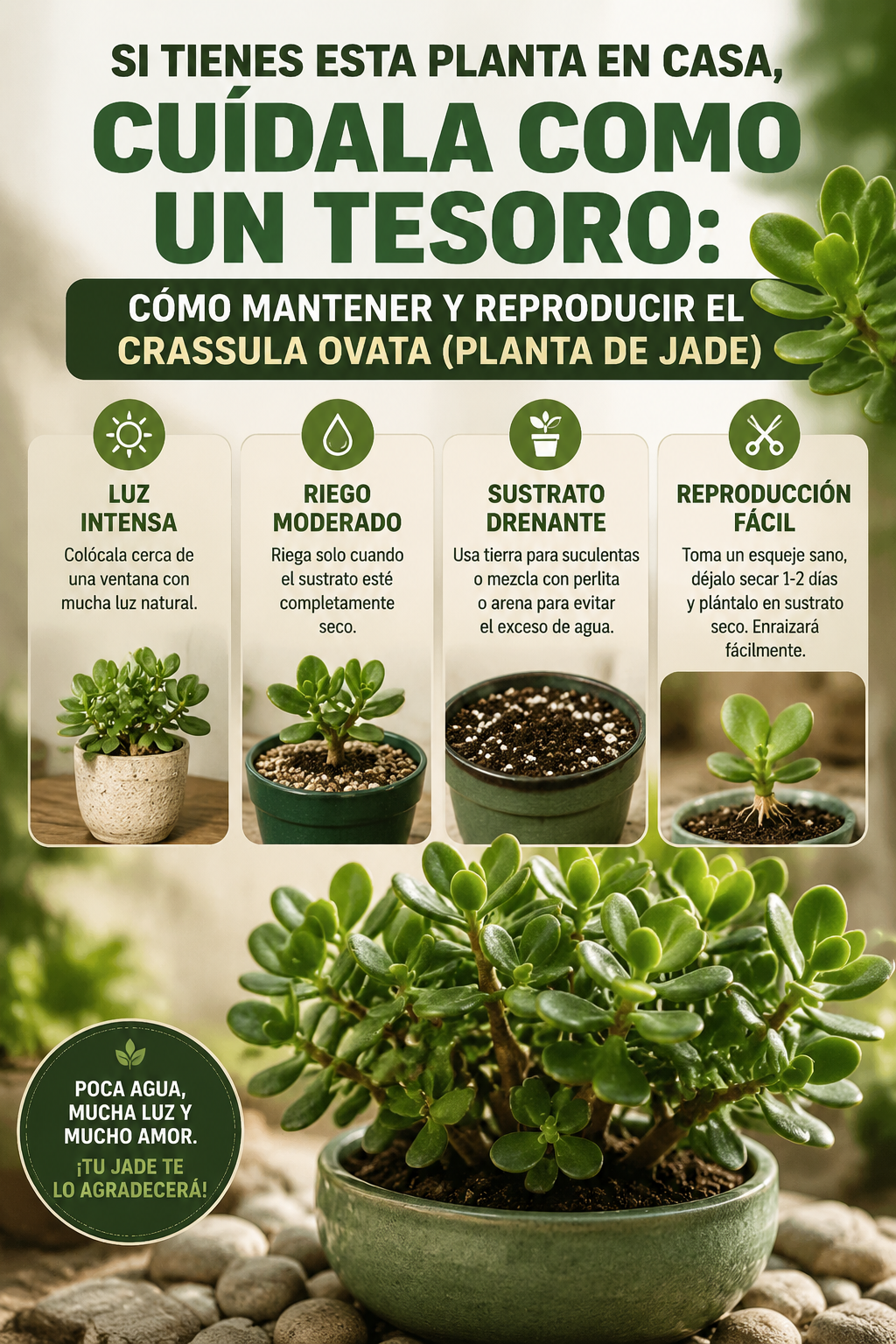 Si tienes esta planta en casa, cuídala como un tesoro: cómo mantener y reproducir el Crassula ovata (planta de jade)