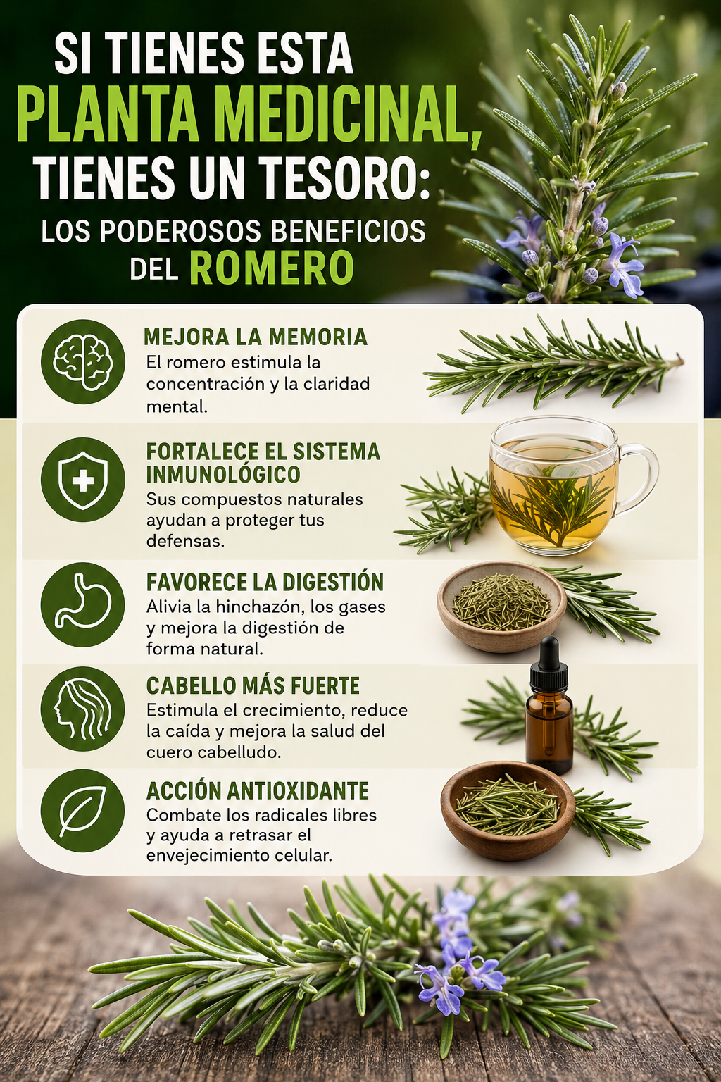 Si tienes esta planta medicinal, tienes un tesoro: los poderosos beneficios del romero