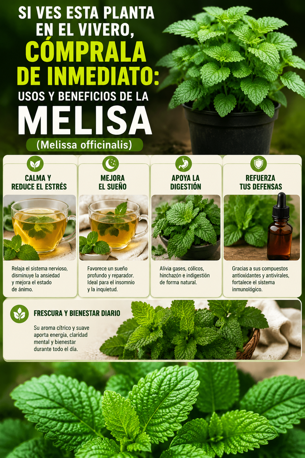 Si ves esta planta en el vivero, cómprala de inmediato: usos y beneficios de la melisa (Melissa officinalis)