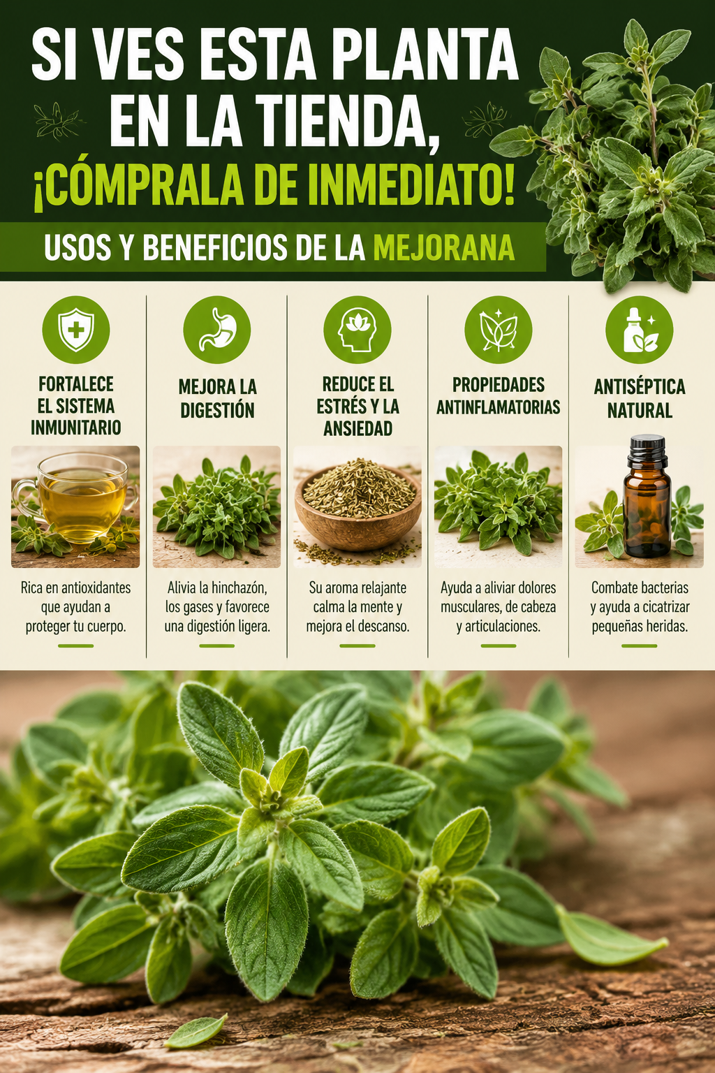 Si ves esta planta en la tienda, ¡cómprala de inmediato! Usos y beneficios de la mejorana