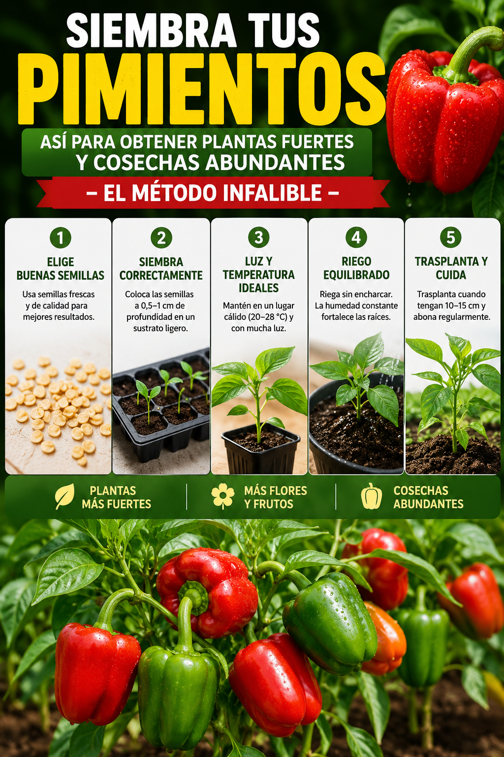Siembra tus pimientos así para obtener plantas fuertes y cosechas abundantes – El método infalible