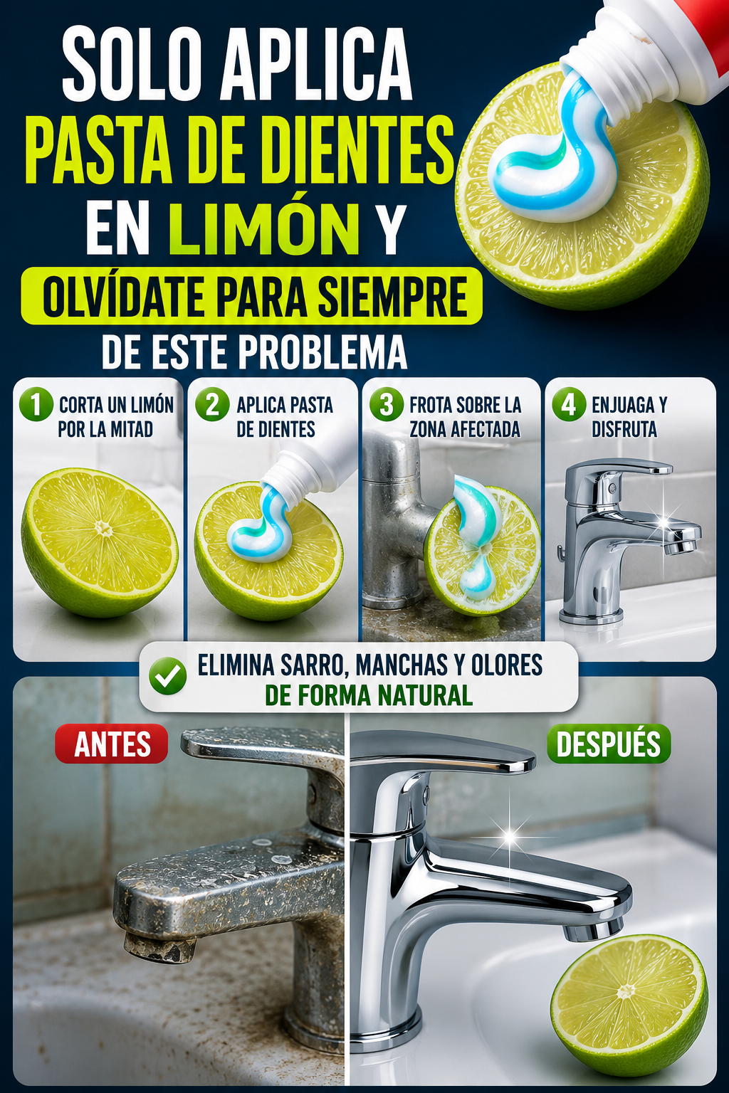 Solo aplica pasta de dientes en limón y olvídate para siempre de este problema