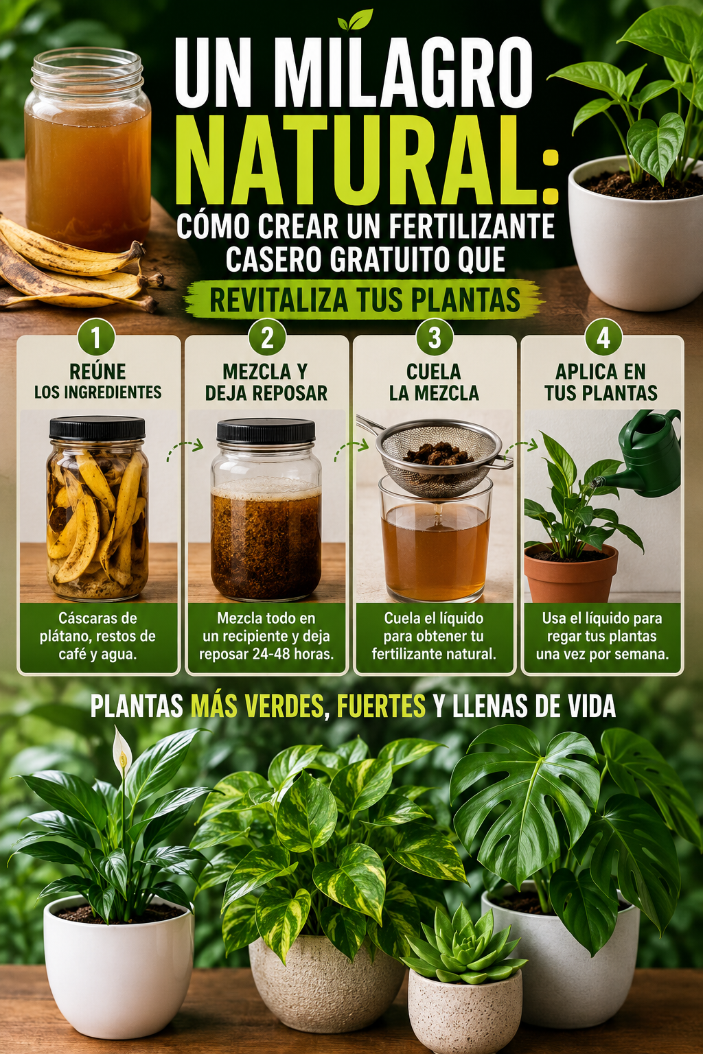 Un milagro natural: cómo crear un fertilizante casero gratuito que revitaliza tus plantas