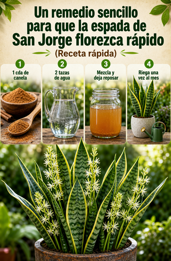 Un remedio sencillo para que la espada de San Jorge florezca rápido (Receta rápida)