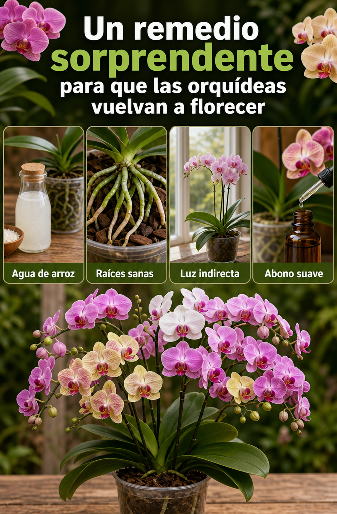 Un remedio sorprendente para que las orquídeas vuelvan a florecer tras la floración.