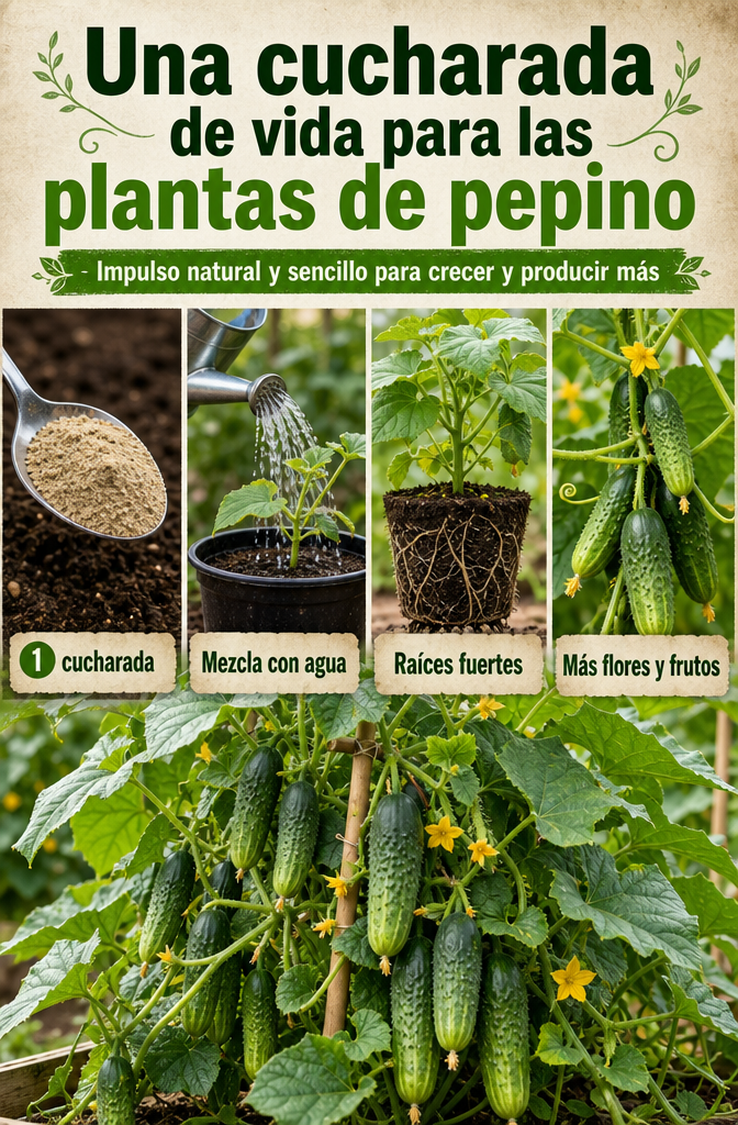 Una cuchara de vida para las plantas de pepino: un impulso natural y sencillo para su crecimiento y productividad
