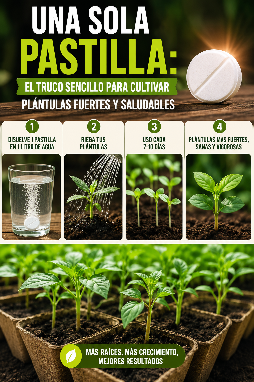 Una sola pastilla: el truco sencillo para cultivar plántulas fuertes y saludables