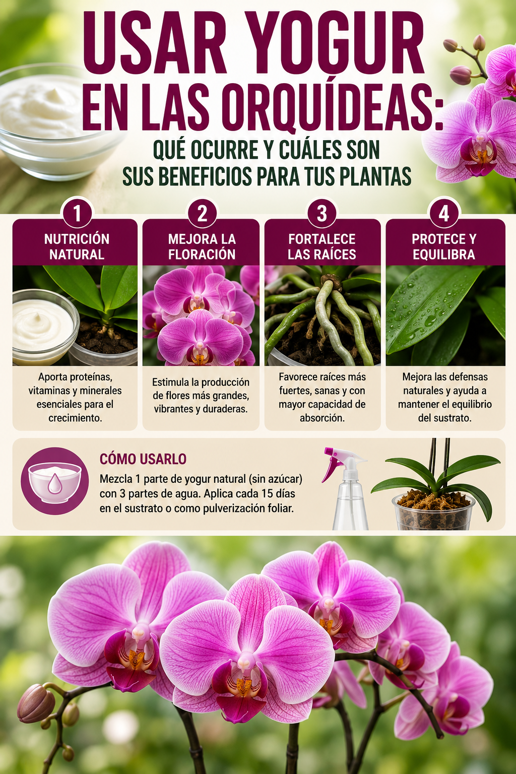Usar yogur en las orquídeas: qué ocurre y cuáles son sus beneficios para tus plantas