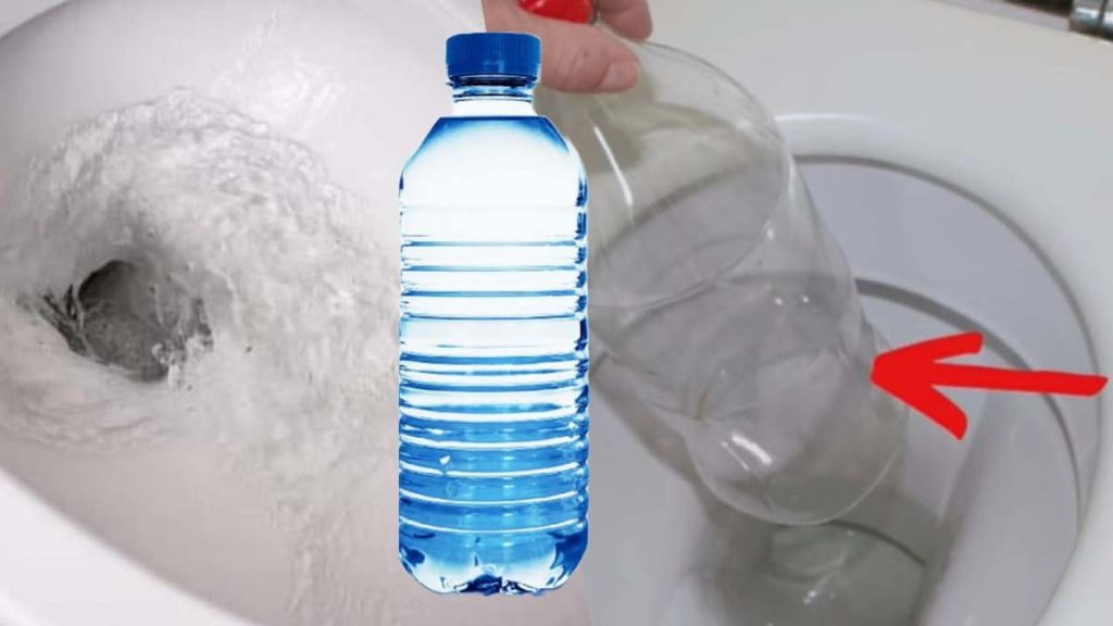 Ahorra dinero usando una botella de agua en el inodoro