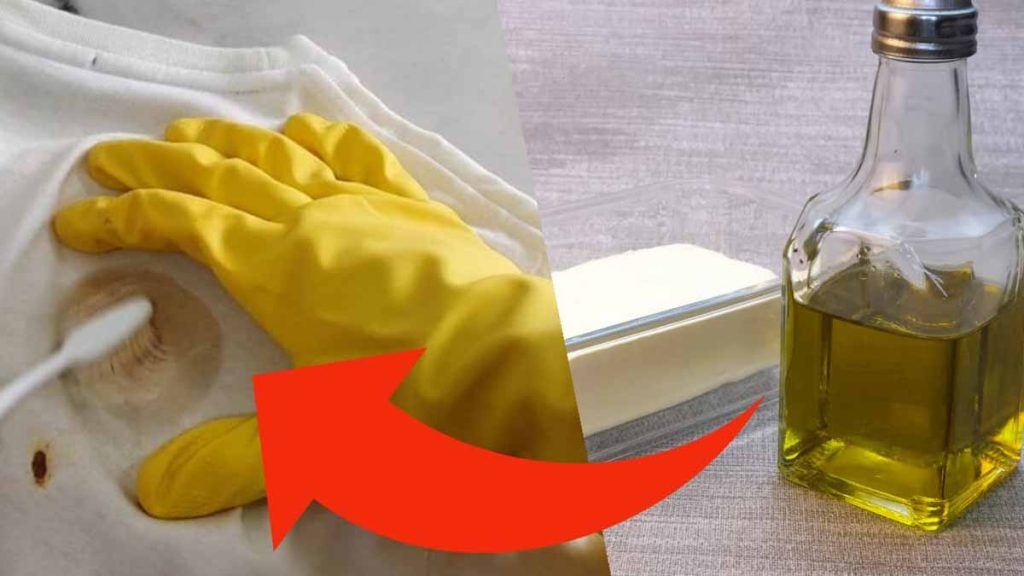 Olvida la lejía, usa aceite y mantequilla en la ropa