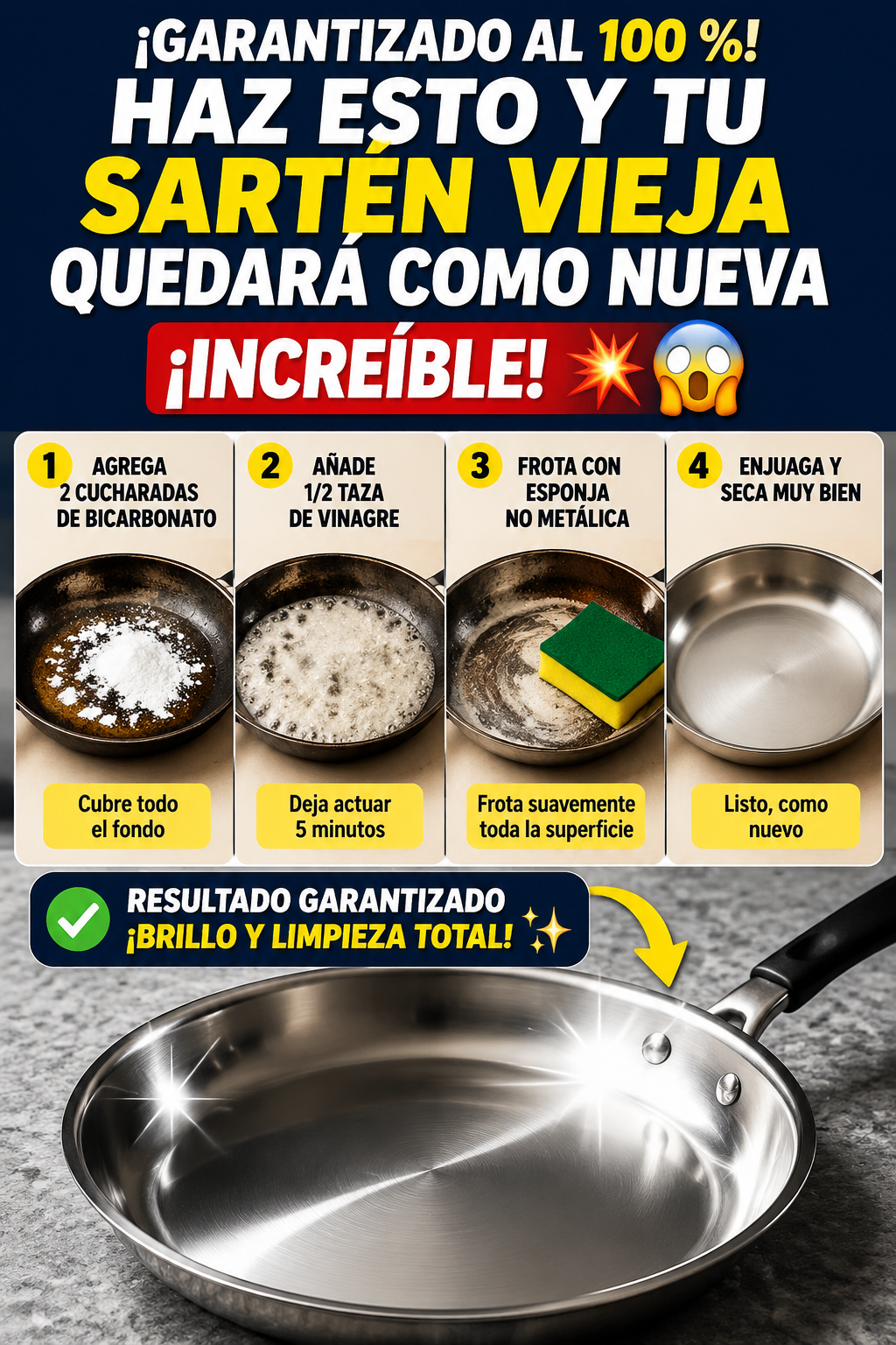 ¡Garantizado al 100 %! Haz esto y tu sartén vieja quedará como nueva ¡Increíble! 💥😱