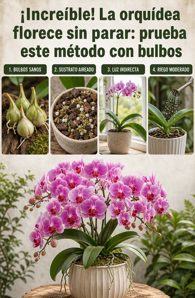 ¡Increíble! La orquídea florece sin parar: prueba este método con bulbos.