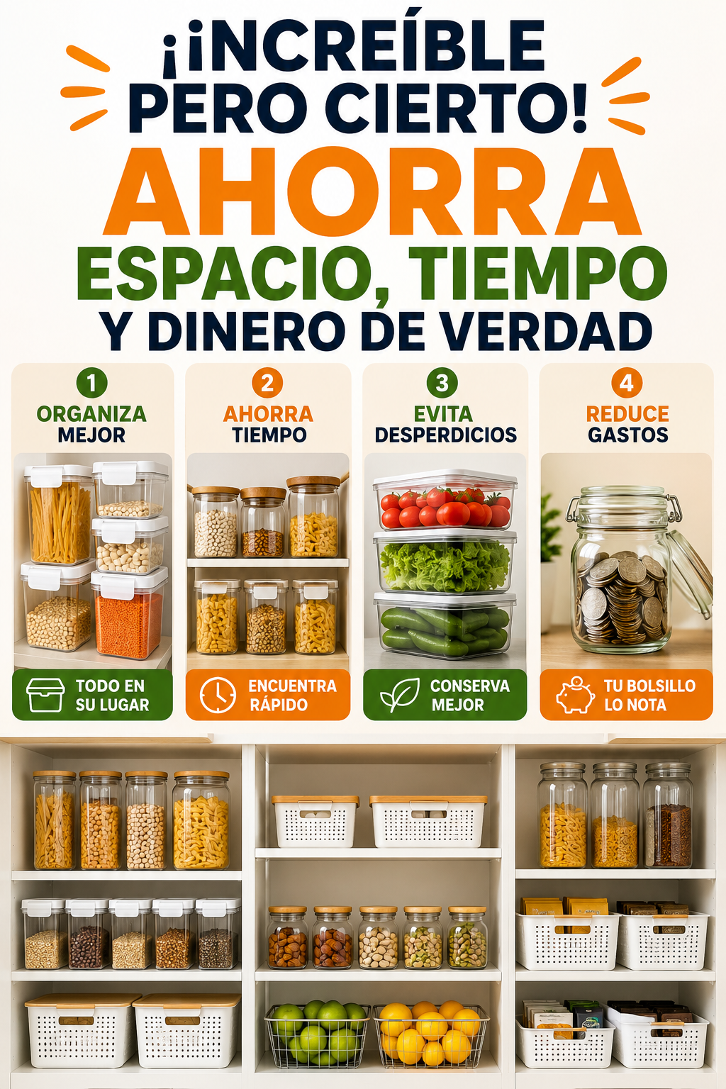 ¡Increíble pero cierto! Ahorra espacio, tiempo y dinero de verdad